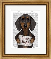 Framed Dachshund Free Hugs