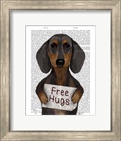 Framed Dachshund Free Hugs
