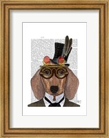 Framed Dachshund with Top Hat and Goggles