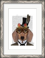 Framed Dachshund with Top Hat and Goggles