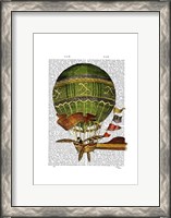 Framed Hot Air Balloon Green