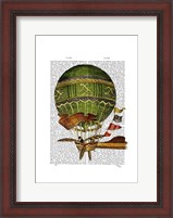 Framed Hot Air Balloon Green