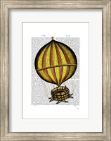 Framed Hot Air Balloon Yellow and Red