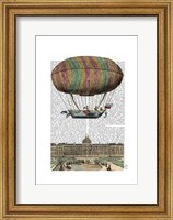 Framed Jardin De Tuileries Hot Air Balloon