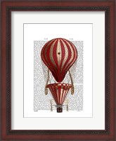 Framed Tiered Hot Air Balloon Print Red