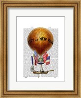 Framed City of New York Hot Air Balloon