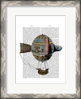 Framed Hot Air Balloon With Tail Feather