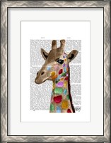 Framed Multicoloured Giraffe