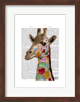 Framed Multicoloured Giraffe