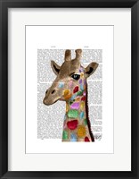 Framed Multicoloured Giraffe