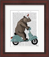 Framed Rhino on Moped