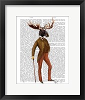 Moose In Suit Full Framed Print