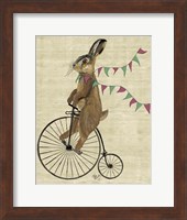 Framed Rabbit On Penny Farthing