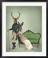 Framed Mr Deer and Mrs Rabbit