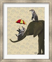 Framed Elephant and Penguins