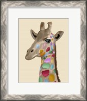 Framed MultiColoured Giraffe