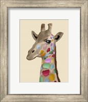 Framed MultiColoured Giraffe
