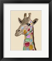 Framed MultiColoured Giraffe