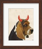 Framed Little Devil Basset Hound