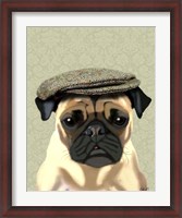 Framed Pug in Flat Cap