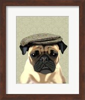 Framed Pug in Flat Cap