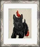 Framed Scottie Dog and Red Birds