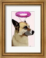 Framed Dog with Pink Halo