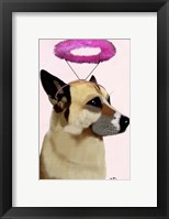 Dog with Pink Halo Framed Print