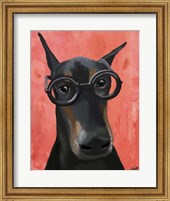 Framed Doberman With Glasses