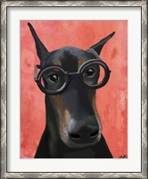 Framed Doberman With Glasses