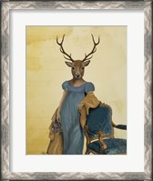 Framed Deer In Blue Dress