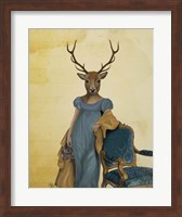 Framed Deer In Blue Dress