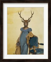 Framed Deer In Blue Dress