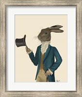 Framed Hare In Turquoise Coat