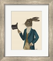 Framed Hare In Turquoise Coat