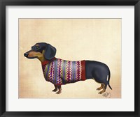 Framed Dachshund With Woolly Sweater