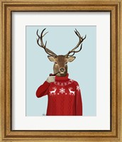 Framed Deer in Ski Sweater