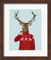 Framed Deer in Ski Sweater