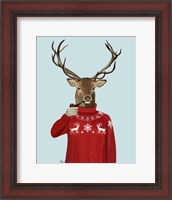 Framed Deer in Ski Sweater