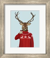 Framed Deer in Ski Sweater