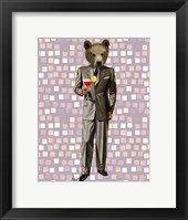 Framed Bear With Cocktail