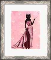 Framed Glamour Cat in Pink