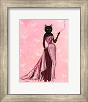 Framed Glamour Cat in Pink