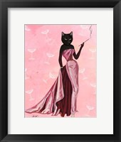 Framed Glamour Cat in Pink