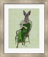 Framed Lady Bella Rabbit Taking Tea