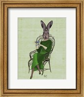 Framed Lady Bella Rabbit Taking Tea