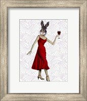 Framed Rabbit in Red Dress