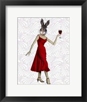 Rabbit in Red Dress Framed Print