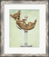 Framed Chihuahua in Cocktail Glass