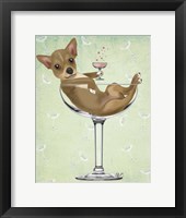 Framed Chihuahua in Cocktail Glass